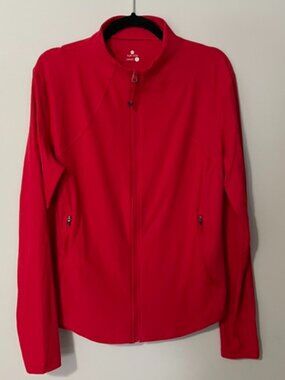 Tuff Veda Red Ribbed Full Zip Athletic Jacket with Thumb holes - Size XL/Plus
